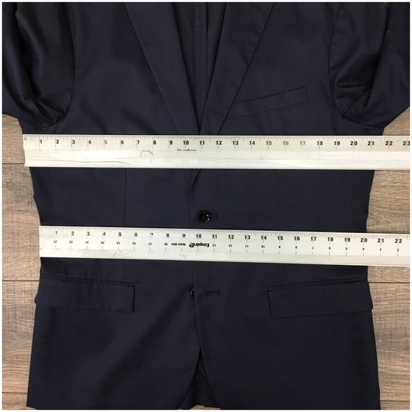 H&M Mens Blazer Sport Coat‎ Two Button Casual Jacket Size 44R Slim Cotton Suits - Picture 11 of 13